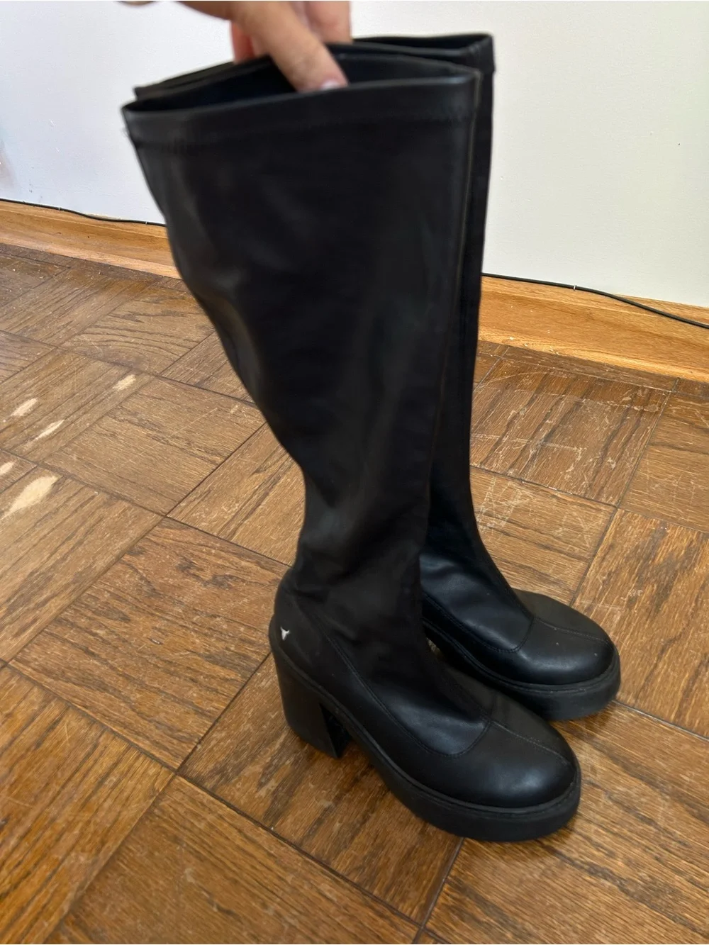 Windsor Smith Black Platform Knee-High Boots - Women's Stylish Heeled Boots